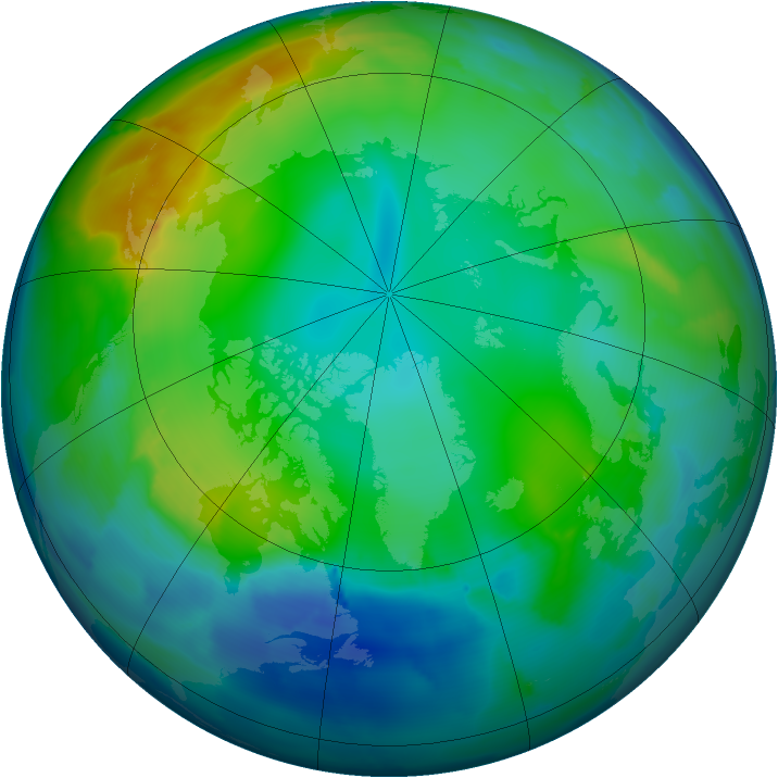 Arctic ozone map for 30 November 2011
